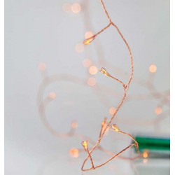 Fairy Lights 50 Mini Led Σε Σειρά Με Μπαταρία - Μπρονζέ Χαλκός - IP20 3x AA 500cm Magic Christmas