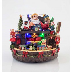 11 LED Χριστουγεννιάτικο Γραφείο Του Άγιου Βασίλη Με Μουσική Και Κίνηση 23X23.5X22.5 cm Magic Christmas