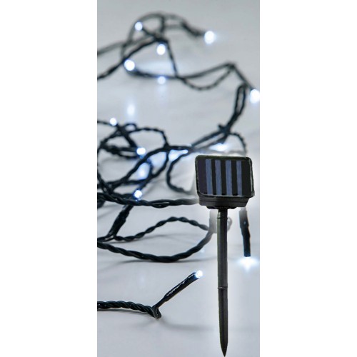 96 LED Σε Σειρά Με Ηλιακό Συλλέκτη Και Πράσινο Καλώδιο Αδιάβροχα IP44 7500K Magic Christmas