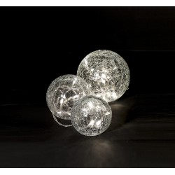 Διακοσμητικά Φωτάκια 24 LED Μπαταρίας Σε Τρία Σφαιρικά Βάζα Σε Κρακελέ Γυαλί 3xAA Maximus