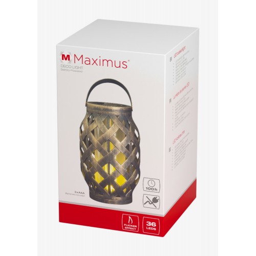 LED Καλάθι Με Εφέ Φλόγας Μπαταρίας 3 x AAA 24cm Maximus