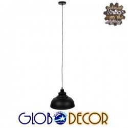 Μοντέρνο Κρεμαστό Φωτιστικό Οροφής Μονόφωτο Μαύρο Μεταλλικό Καμπάνα Φ30 GloboStar ANDY 
