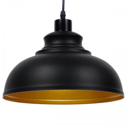 Μοντέρνο Κρεμαστό Φωτιστικό Οροφής Μονόφωτο Μαύρο Μεταλλικό Καμπάνα Φ30 GloboStar ANDY 