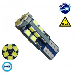 Λαμπτήρας LED T10 12V Can Bus με 22 SMD 2835 Ψυχρό Λευκό 6000K GloboStar