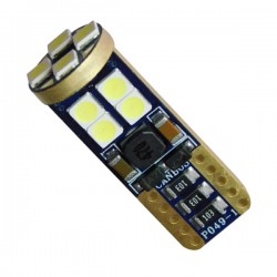 Λαμπτήρας LED T10 12v Can Bus με 12 SMD 3030 Ψυχρό Λευκό 6000K GloboStar