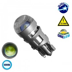 Λαμπτήρας LED T10 12v Can Bus με 1 EXPE CREE LED Νέας Τεχνολογίας Ψυχρό Λευκό 6000K GloboStar 