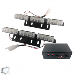 Φώτα Οδικής Βοήθειας LED 2 x 3 12-24 Volt DC Strobo Λευκό Εξωτερικά GloboStar