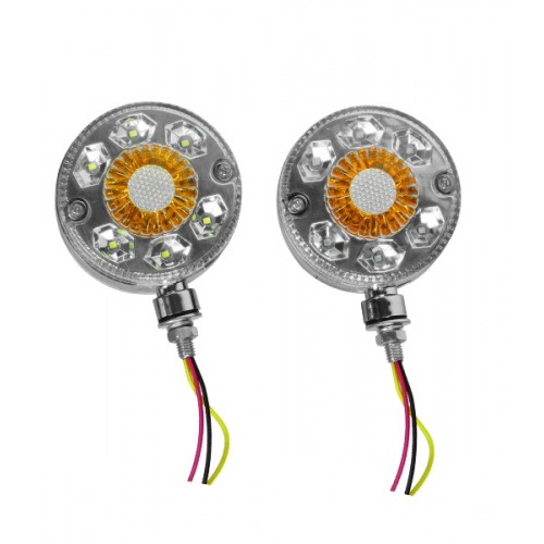 Σετ Πλευρικά Φώτα Σήμανσης Σκουλαρίκια 2 Πλευρών για Φορτηγό 24 Volt A Πλευρά: Λευκό-Κίτρινο Β Πλευρά: Κίτρινο-Κόκκινο GloboStar