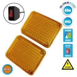 Φώτα Οδικής Βοήθειας 2 x 134 LED 5mm 40W 10-30V IP65 Πορτοκαλί Εξωτερικά GloboStar