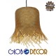 Vintage Κρεμαστό Φωτιστικό Οροφής Μονόφωτο Μπέζ Ξύλινο Rattan Φ28 GloboStar LΕΕGAR