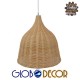 Vintage Κρεμαστό Φωτιστικό Οροφής Μονόφωτο Μπεζ Ξύλινο Rattan Φ45 GloboStar NATH