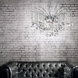 Κρεμαστό Κλασσικό Φωτιστικό Με Κρύσταλλα 6x G9 40W ø55.5cm AUDI-77 SP6 IDEAL LUX