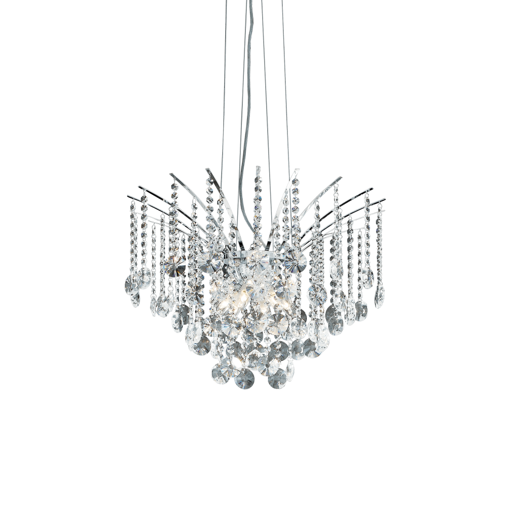 Κρεμαστό Κλασσικό Φωτιστικό Με Κρύσταλλα 6x G9 40W ø55.5cm AUDI-77 SP6 IDEAL LUX