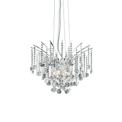 Κρεμαστό Κλασσικό Φωτιστικό Με Κρύσταλλα 6x G9 40W ø55.5cm AUDI-77 SP6 IDEAL LUX