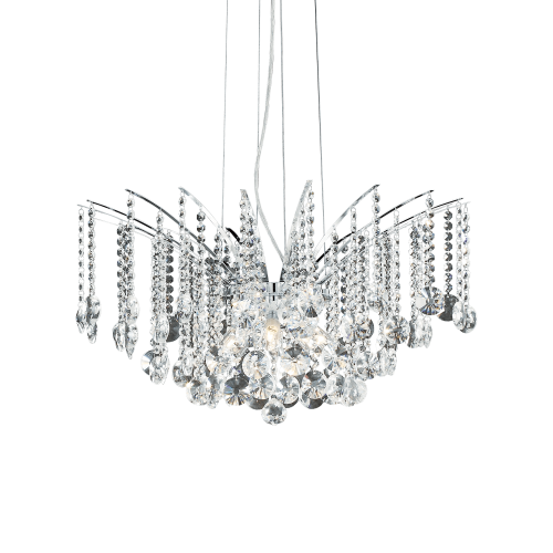 Κρεμαστό Κλασσικό Φωτιστικό Με Κρύσταλλα 8x G9 40W ø65cm AUDI-77 SP8 IDEAL LUX