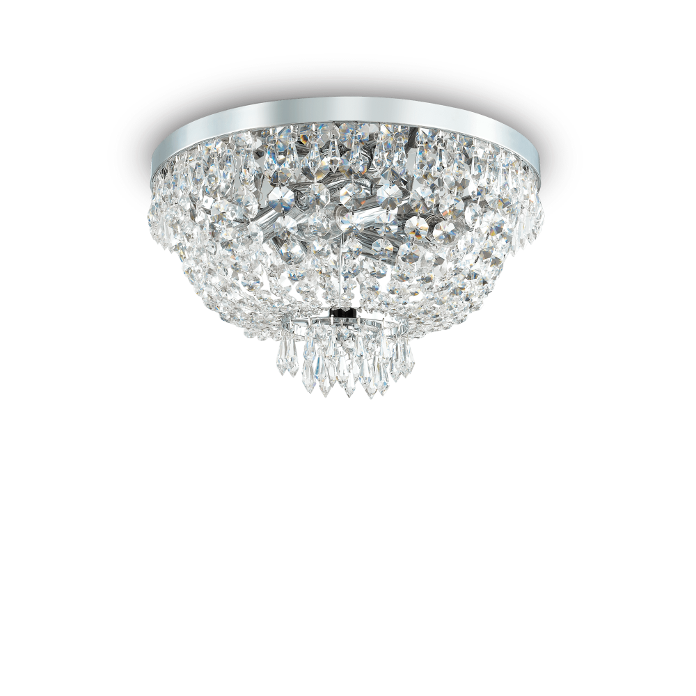 Πλαφονιέρα Κρυστάλλινη Σε Χρωμέ G9 max 5 x 40W CAESAR PL5 IDEAL LUX
