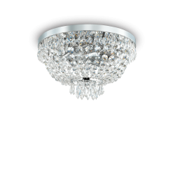 Πλαφονιέρα Κρυστάλλινη Σε Χρωμέ G9 max 5 x 40W CAESAR PL5 IDEAL LUX