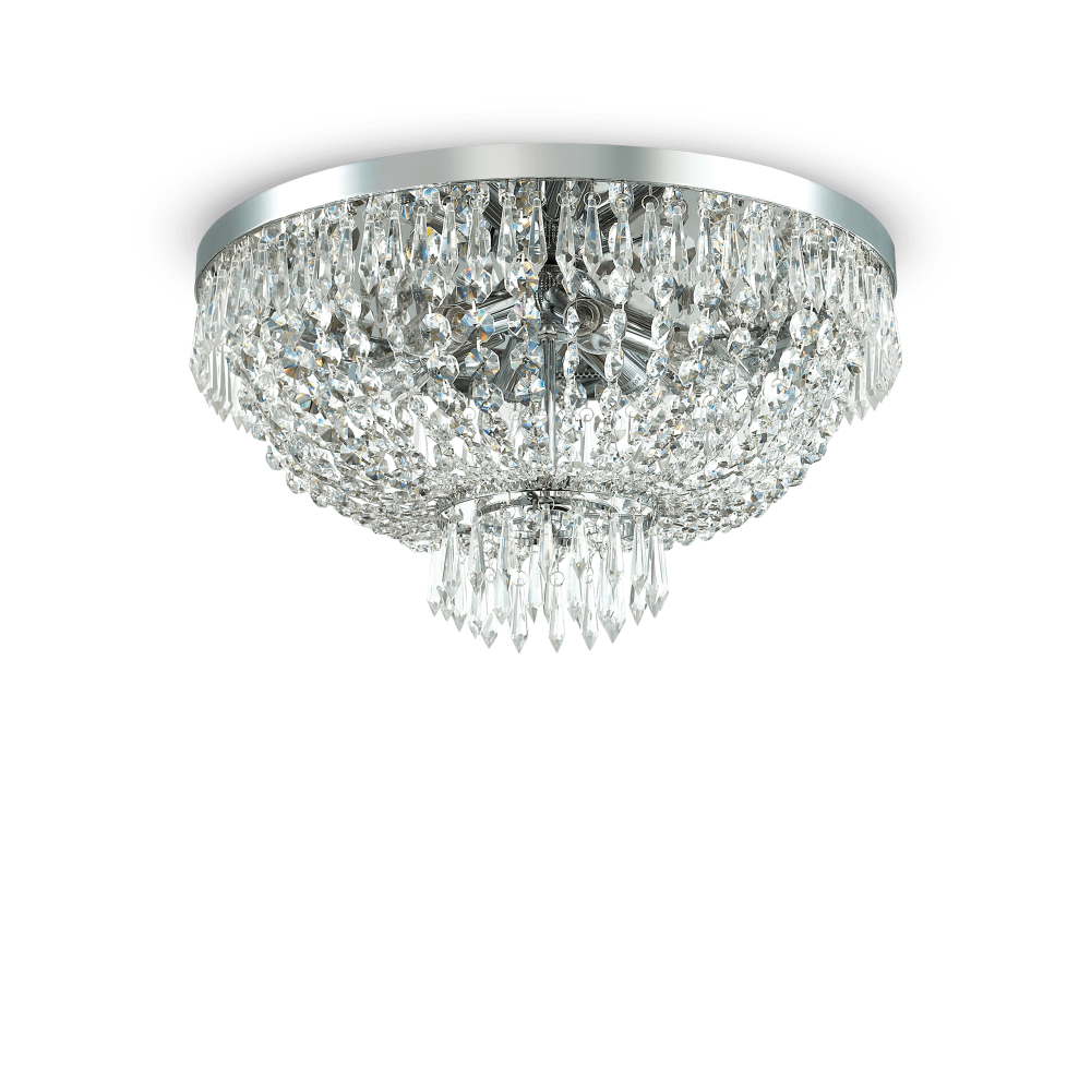 Πλαφονιέρα Κρυστάλλινη Σε Χρωμέ Ø 51 G9 max 6 x 40W CAESAR PL6 IDEAL LUX