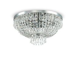 Πλαφονιέρα Κρυστάλλινη Σε Χρωμέ Ø 51 G9 max 6 x 40W CAESAR PL6 IDEAL LUX