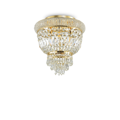 Πλαφονιέρα Κρυστάλλινη Σε Ορείχαλκο Ø32cm 3 x E14 40W DUBAI PL3 IDEAL LUX