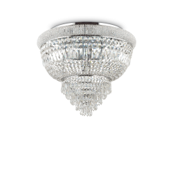 Πλαφονιέρα Κρυστάλλινη Σε Χρωμέ Ø52cm 6 x E14 40W DUBAI PL6 IDEAL LUX