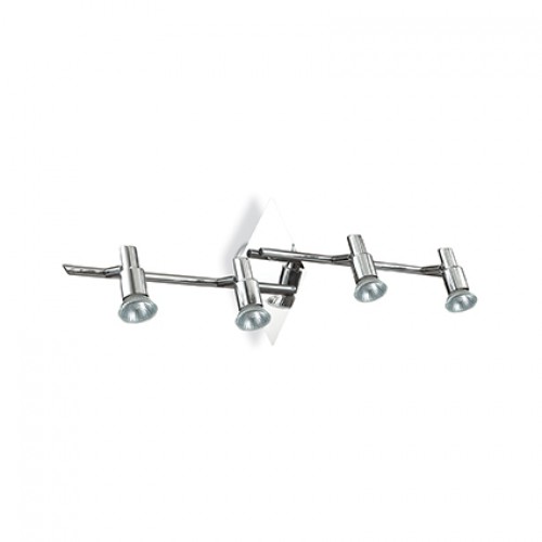 Φωτιστικό Οροφής - Τοίχου Σποτ Μεταλλικό Τετράφωτο Χρώμιο LED 4 x 50W GU10 SLEM PL4 IDEAL LUX