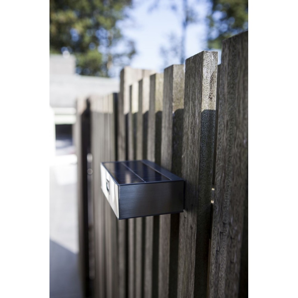 LED Ηλιακό Επιτοίχιο Φωτιστικό Με Αισθητήρα 2W IP44 BRICK LUTEC