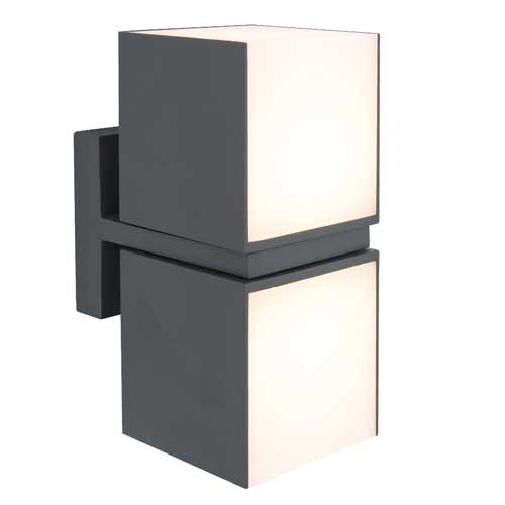 LED Επιτοίχιο Φωτιστικό Σε Σκούρο Γκρι 23W IP54 CUBA LUTEC