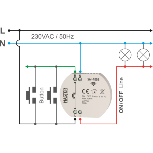 Διακόπτης Κυτίου 230V AC / 400W MASTER