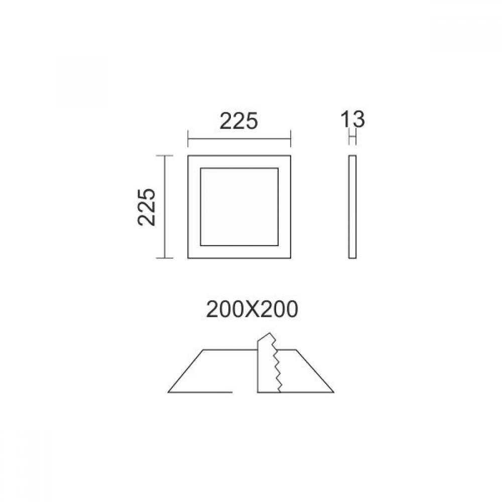 Τετράγωνο LED Panel Slim Downlight 18W SMD 6000K SpotLight