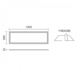 Ορθογώνιο LED Slim Panel 42W SMD Σε Νίκελ Ματ Σώμα 3000K SpotLight