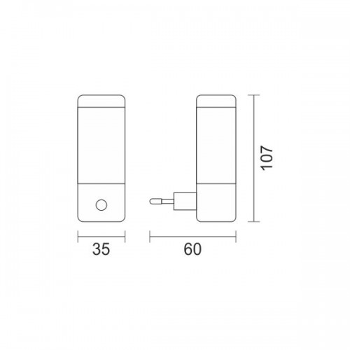 LED Φωτιστικό Νυχτός Με Διακόπτη 1W Spotlight
