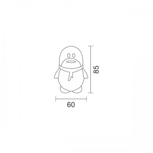LED Φωτιστικό Νυκτός Πιγκουίνος 1W Spotlight