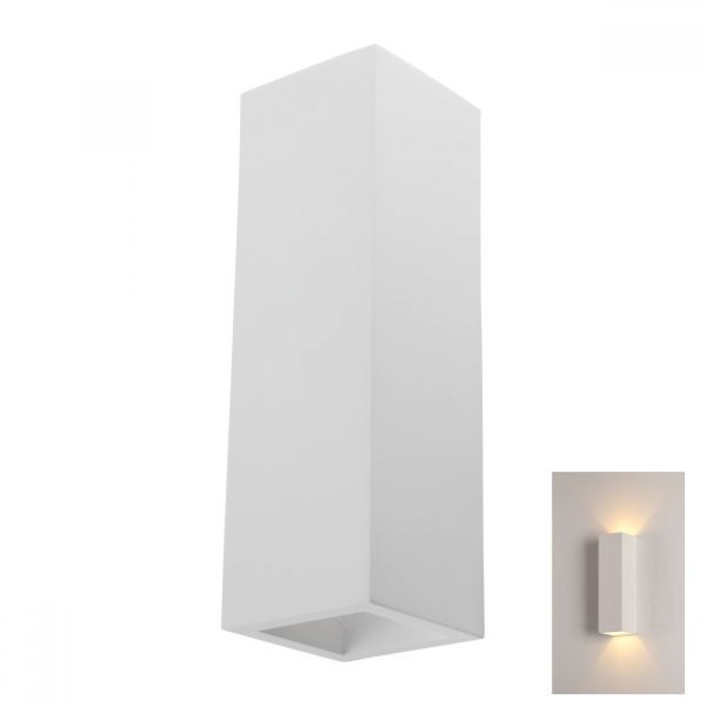 Γύψινο Φωτιστικό Τοίχου Δίφωτο Λευκό 2xGU10 SpotLight