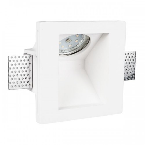 Γύψινο Χωνευτό Φωτιστικό Τοίχου GU10 120x120mm SpotLight