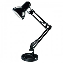 Φωτιστικό Γραφείου Σε Μαύρο Χρώμα Με Ρυθμιζόμενο Βραχίωνα 1x E27 LED 20W max Spotlight