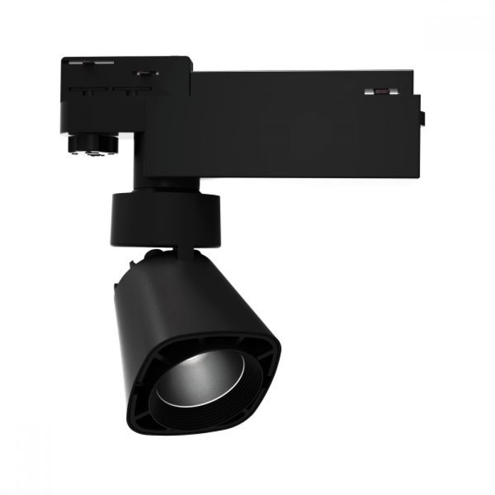 Μαύρο Φωτιστικό Ράγας Με LED 12W Τεσσάρων Καλωδίων Τριφασικής Ράγας 4000K Spotlight