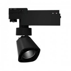 Μαύρο Φωτιστικό Ράγας Με LED 12W Τεσσάρων Καλωδίων Τριφασικής Ράγας 3000K Spotlight