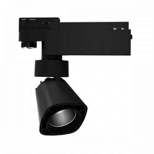 Μαύρο Φωτιστικό Ράγας Με LED 12W Τεσσάρων Καλωδίων Τριφασικής Ράγας 3000K Spotlight