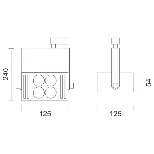Λευκό Φωτιστικό Ράγας Με LED 40W Τεσσάρων Καλωδίων Τριφασικής Ράγας Spotlight