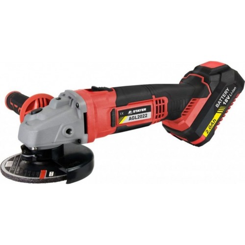 Γωνιακός Τροχός 18V L20 Seires Με 2 Μπαταρίες 2.0Ah AGL 2022 STAYER 