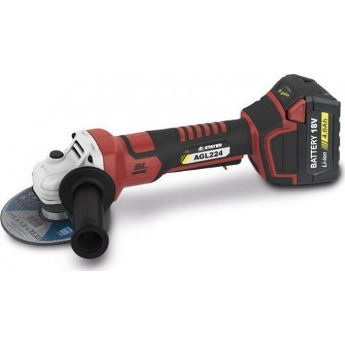 Γωνιακός Τροχός 18V Με Μπαταρία 4Ah. AGL 224 STAYER 