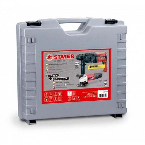 Set Σκαπτικό Πιστολέτο Και Γωνιακός Τροχός Ρεύματος HD 27 C & SAB 800 BR STAYER