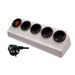 Πολύπριζο Με Διακόπτη & Ασφαλείας 4 Θέσεων 3x1.5 2m Γωνιακό GZ04MK Λευκό BNG TOP ELECTRONIC