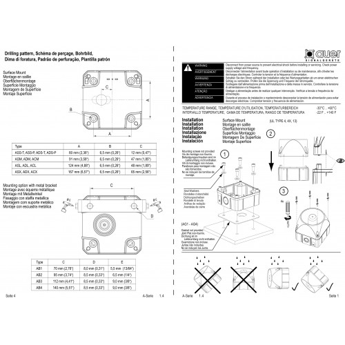 Σειρήνα Ρυθμιζόμενη 32 Τόνων Μεσαία 230VAC 113dB ASM AUER Top Electronics