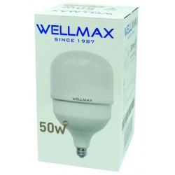 Λάμπα LED High Power E27 50W 176-264VAC 140X245 4500LM 230° 4000K Ουδέτερο Λευκό WELLMAX