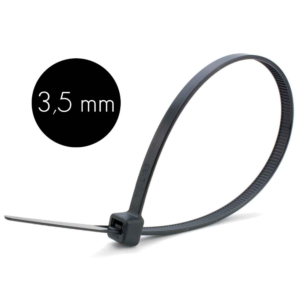 Δεματικά Καλωδίων Mαύρα 3,5mm Σε Διάφορα Μήκη 100τμχ UNIVERSE