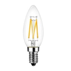 LED Λάμπα Filament Κεράκι 6W Θερμό 2700K E14 Διάφανη Universe
