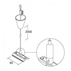 Kit Ανάρτησης Ύψους 2m Με BLOCCACAVO Για Ράγες Φωτισμού IVELA