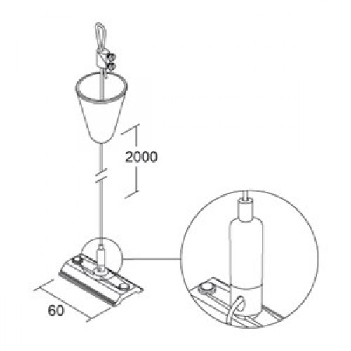 Kit Ανάρτησης Ύψους 2m Με BLOCCACAVO Για Ράγες Φωτισμού IVELA